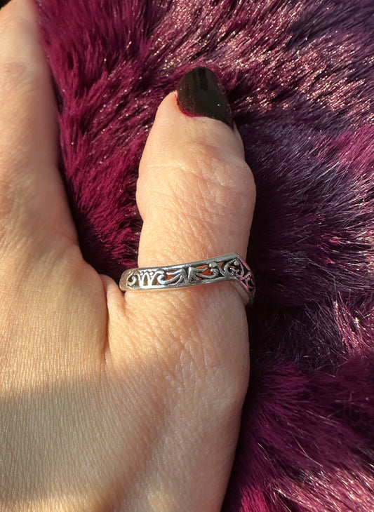 Silver Cut Out Band SZ 9