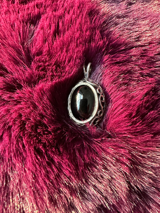 Silver And Onyx Pendant
