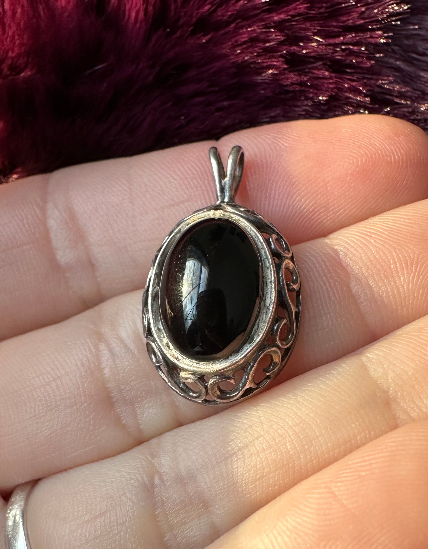 Silver And Onyx Pendant