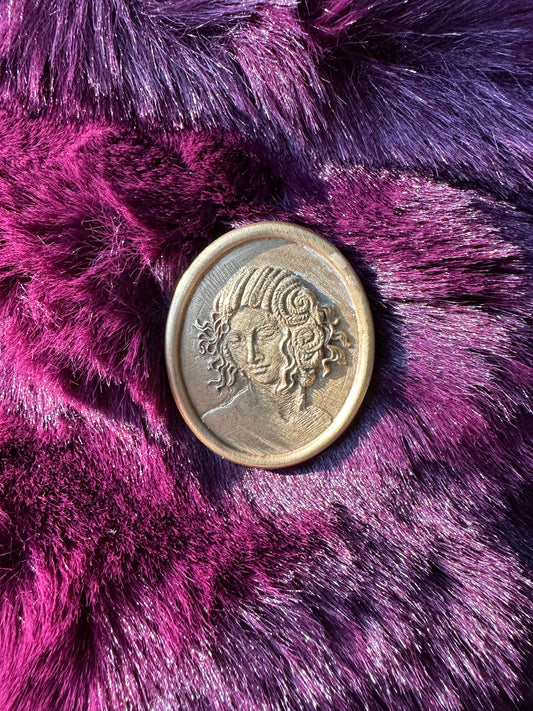 Gold Renaissance Revival Cameo Pin