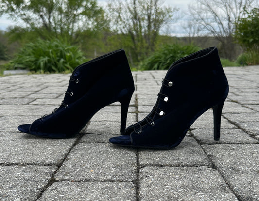 Enzo Angiolini Velvet Peep Toe Heels SZ 9.5