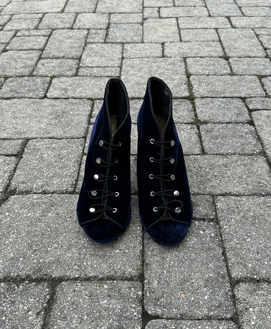 Enzo Angiolini Velvet Peep Toe Heels SZ 9.5