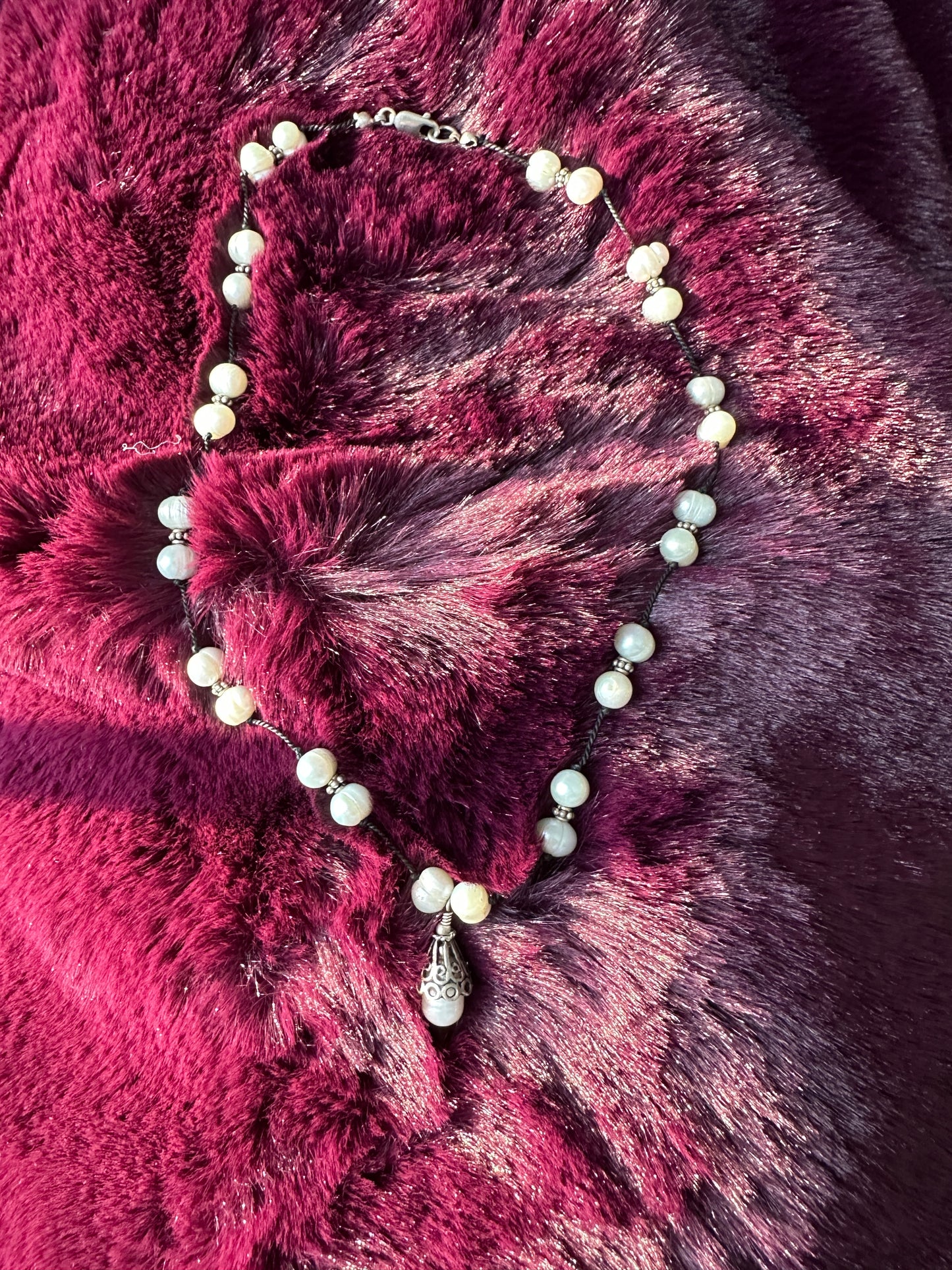Silver And Pearl Necklace