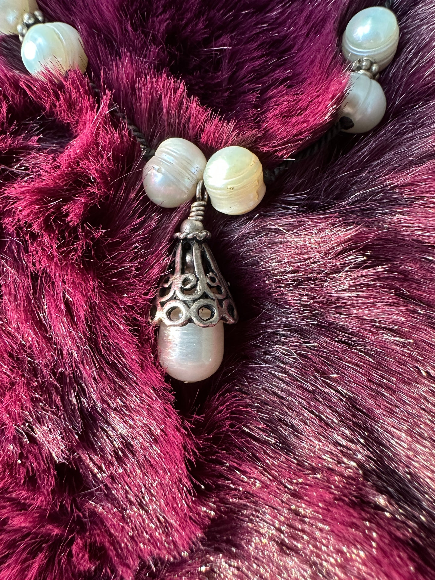 Silver And Pearl Necklace