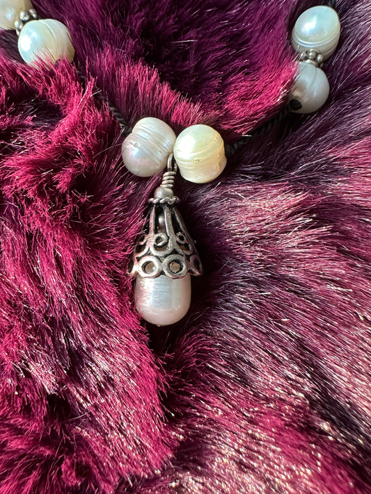 Silver And Pearl Necklace