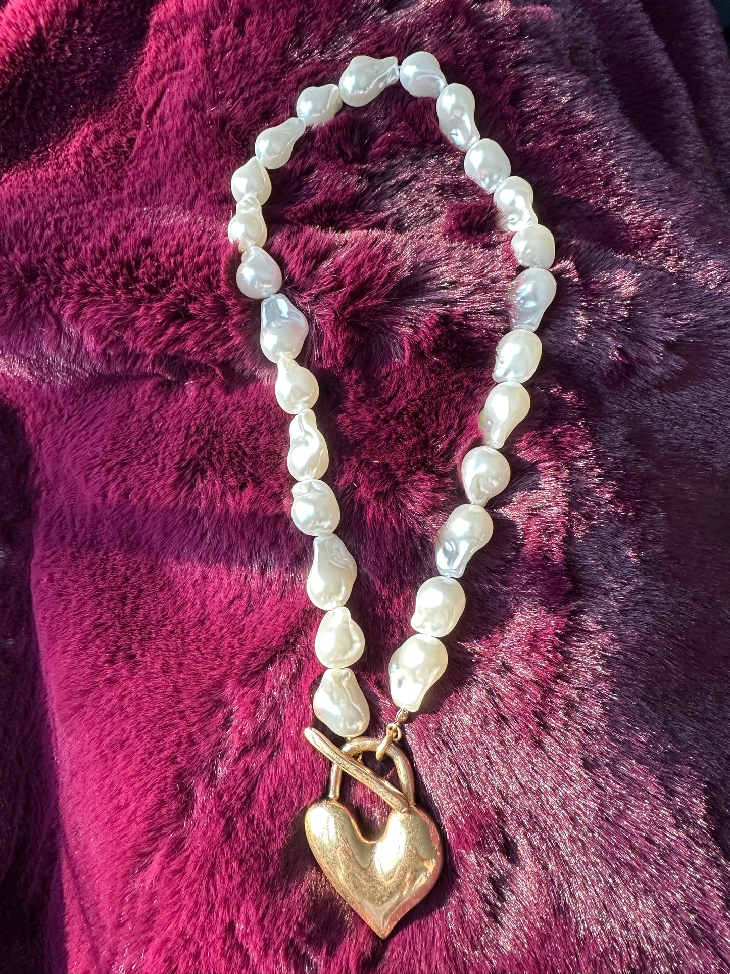 Baroque Pearl Heart Necklace