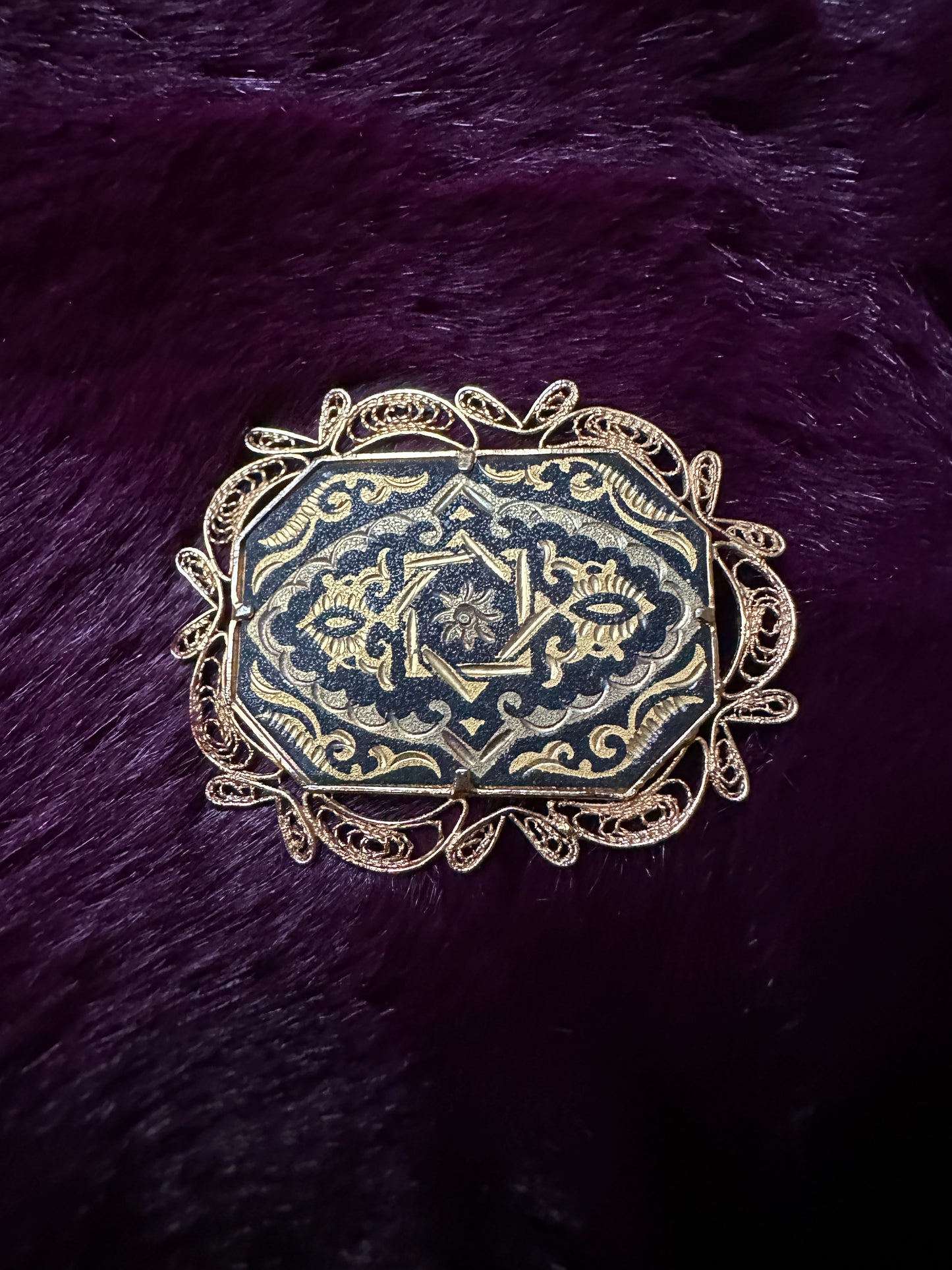 Antique Damascene Pin