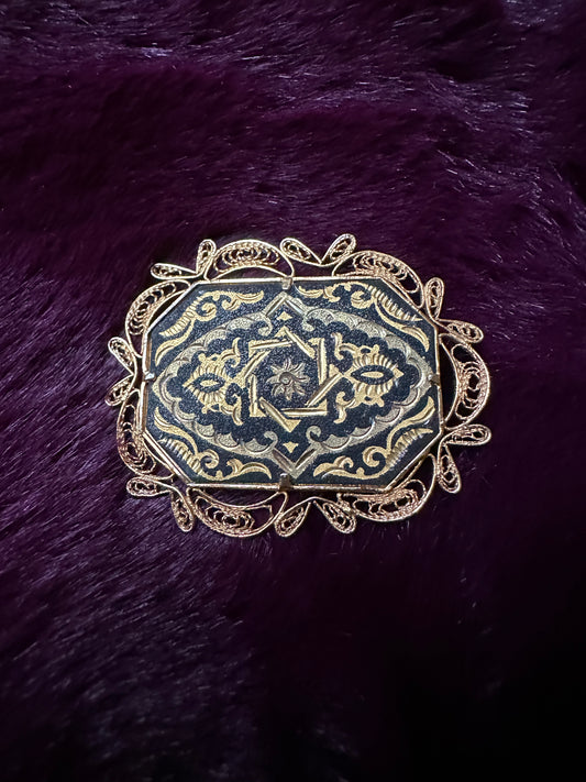Antique Damascene Pin