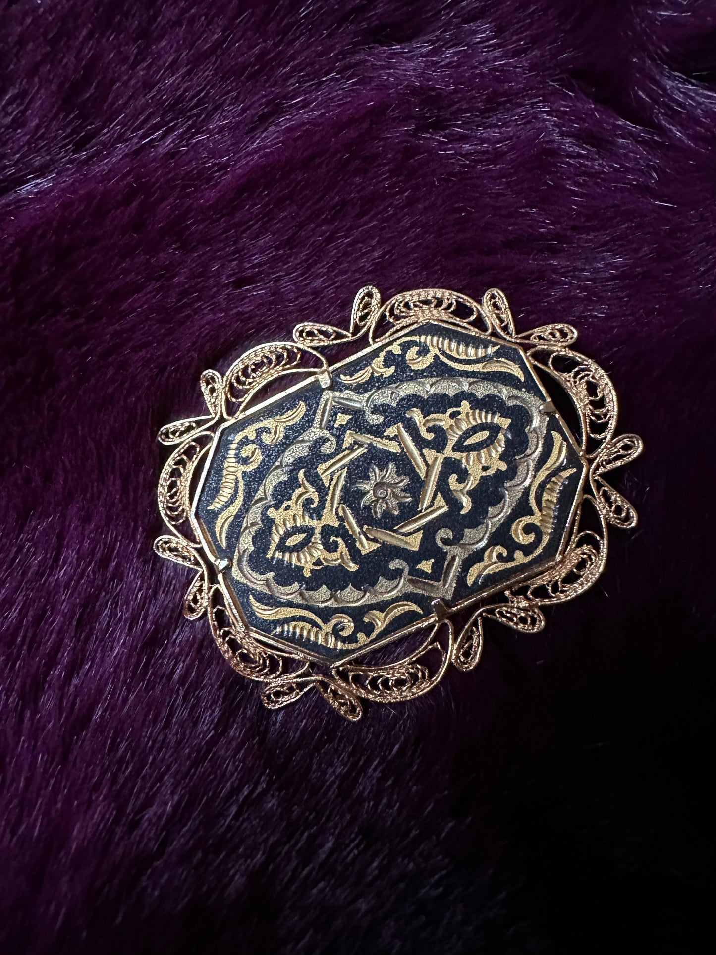 Antique Damascene Pin