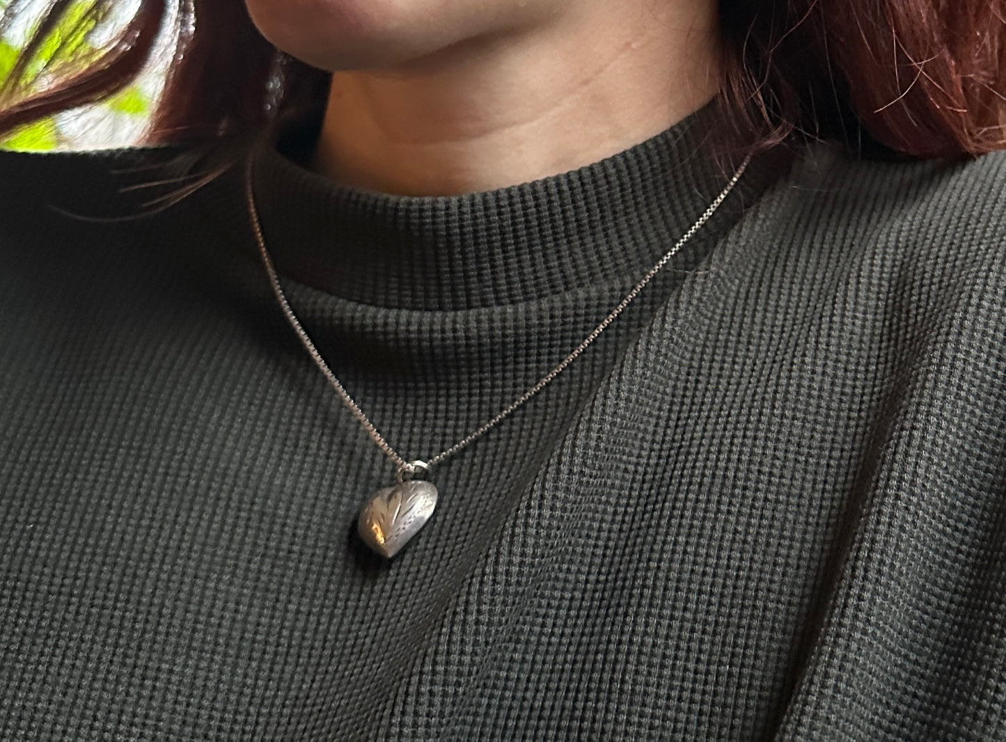 90s Silver Heart Necklace