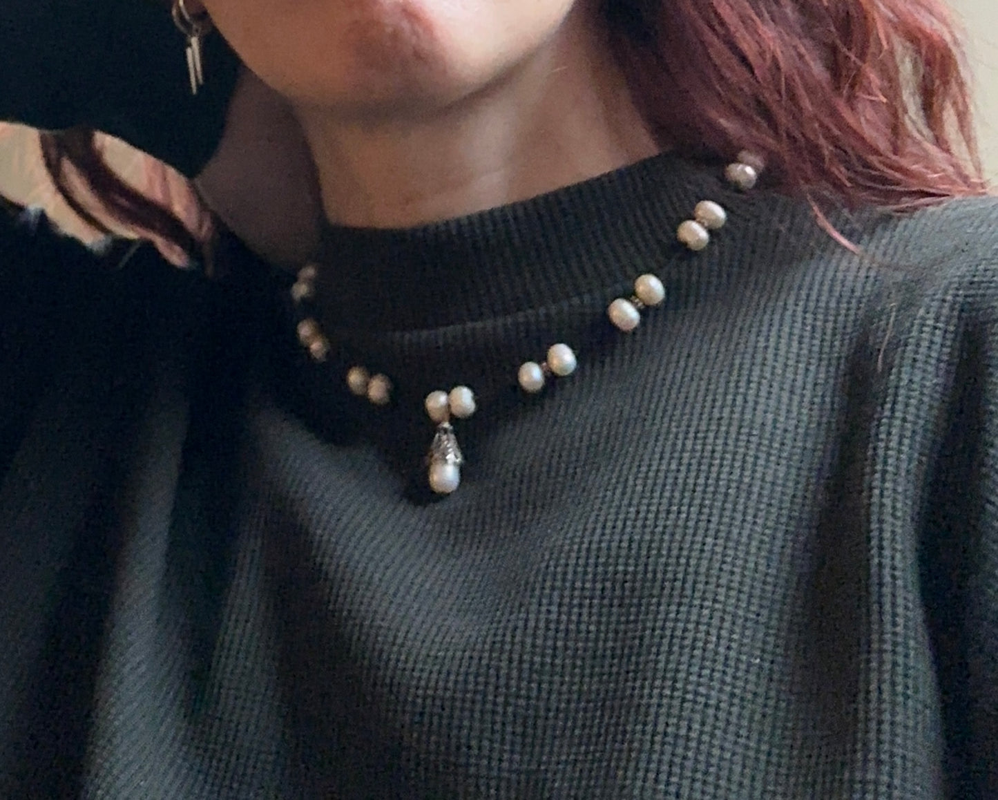 Silver And Pearl Necklace