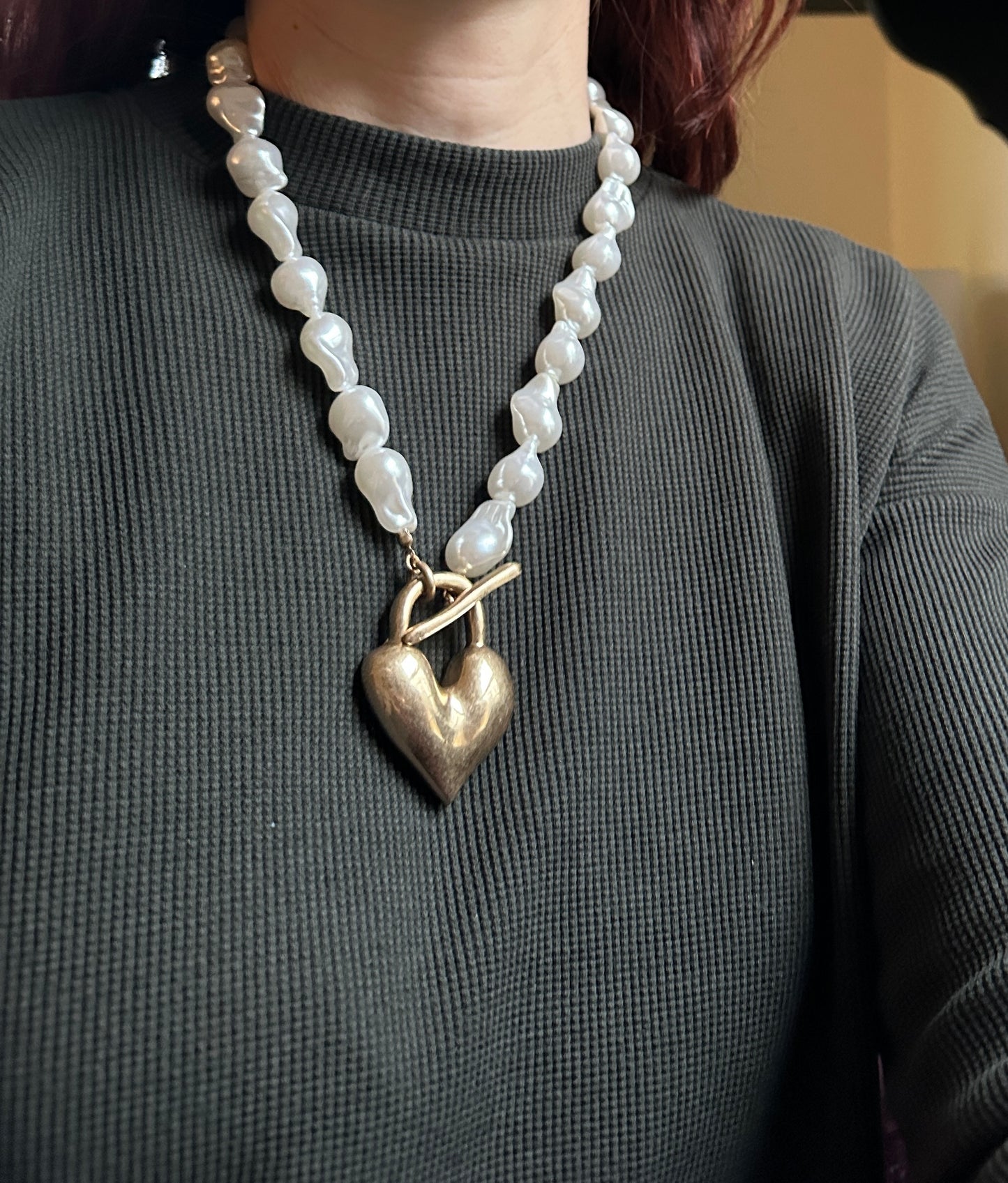 Baroque Pearl Heart Necklace
