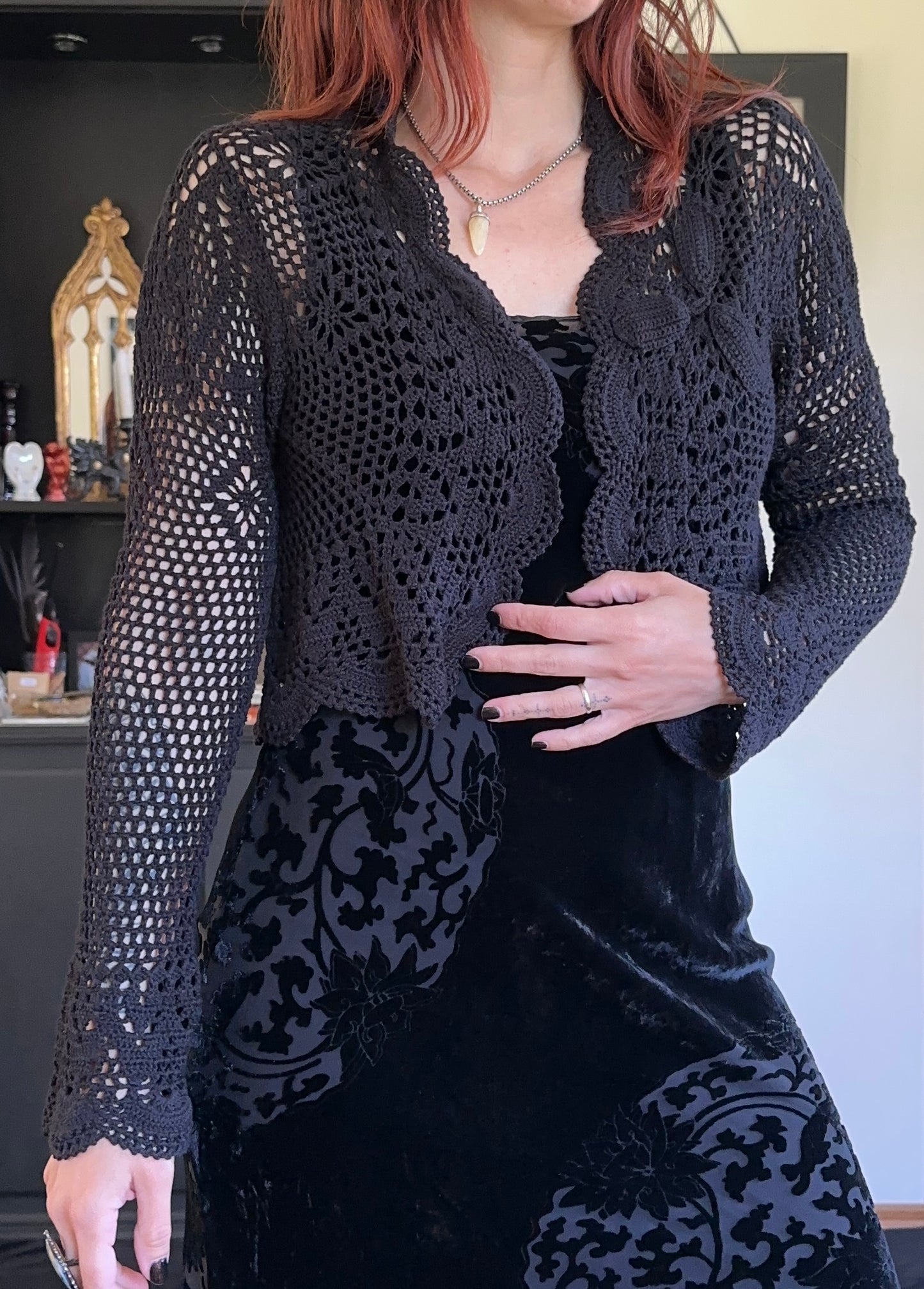 Silk & Cotton Crochet Sweater